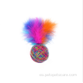 colorida bola de lana con juguete de gato inteligente de plumas